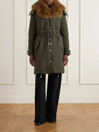 Moncler Halicte Hooded Plush-trimmed Shell Down Parka Jacket | Thumbnail 3 Moncler Halicte Hooded Plush-trimmed Shell Down Parka Jacket | Thumbnail 3