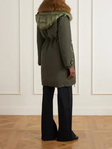 Moncler Halicte Hooded Plush-trimmed Shell Down Parka Jacket | Thumbnail 4 Moncler Halicte Hooded Plush-trimmed Shell Down Parka Jacket | Thumbnail 4