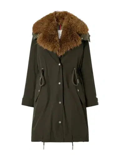 Moncler Halicte Hooded Plush-trimmed Shell Down Parka Jacket | Thumbnail 1 Moncler Halicte Hooded Plush-trimmed Shell Down Parka Jacket | Thumbnail 1