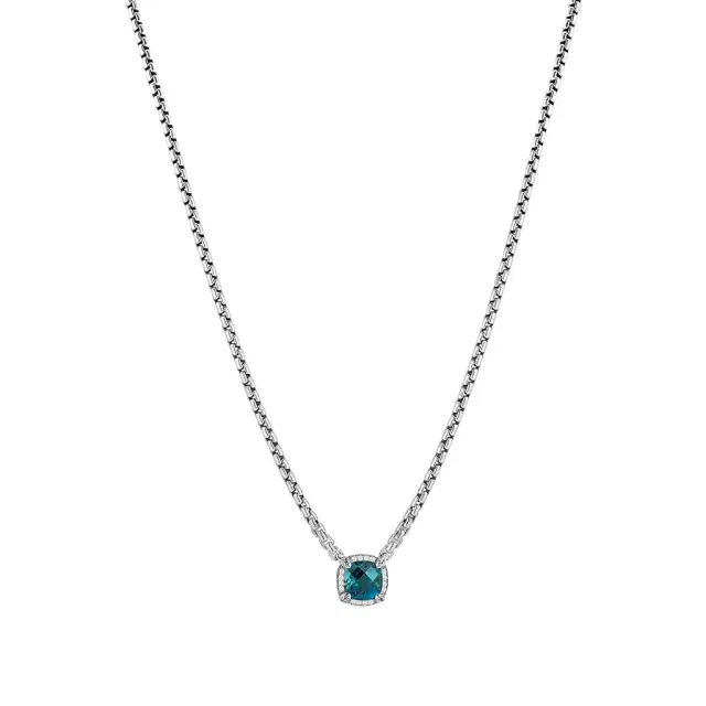 JAI JAI Sterling Silver Diamond & London Blue Topaz Pendant Necklace by The Solist