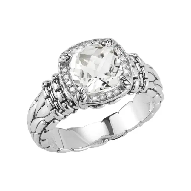 JAI JAI Sterling Silver Diamond & White Topaz Ring JJH6007R-WTDI - by The Solist