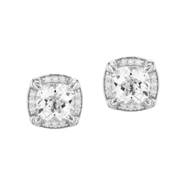 JAI JAI Sterling Silver Diamond & White Topaz Stud Earrings by The Solist