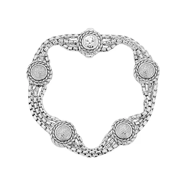 JAI JAI Sterling Silver Diamond Box Chain Bracelet JJH6013B-DI - by The Solist