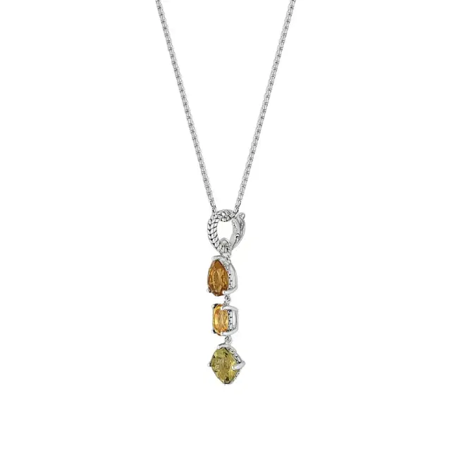 JAI JAI Sterling Silver Multi-Gemstone Pendant Necklace by The Solist