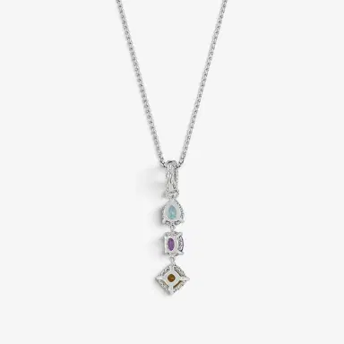 JAI JAI Sterling Silver Multi-Gemstone Pendant Necklace by The Solist | Thumbnail 3 JAI JAI Sterling Silver Multi-Gemstone Pendant Necklace by The Solist | Thumbnail 3