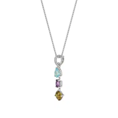 JAI JAI Sterling Silver Multi-Gemstone Pendant Necklace by The Solist | Thumbnail 1 JAI JAI Sterling Silver Multi-Gemstone Pendant Necklace by The Solist | Thumbnail 1
