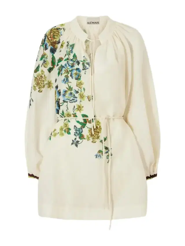 ALÉMAIS Phyllis Flower-print Ramie Mini Dress