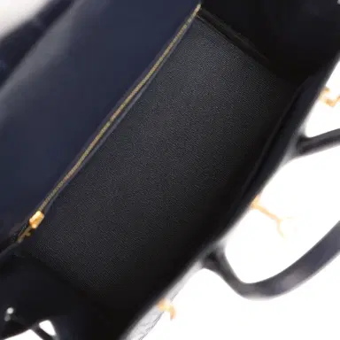 HERMÈS Hermes Birkin 25 Bleu Indigo Matte Alligator Gold Hardware | Thumbnail 9