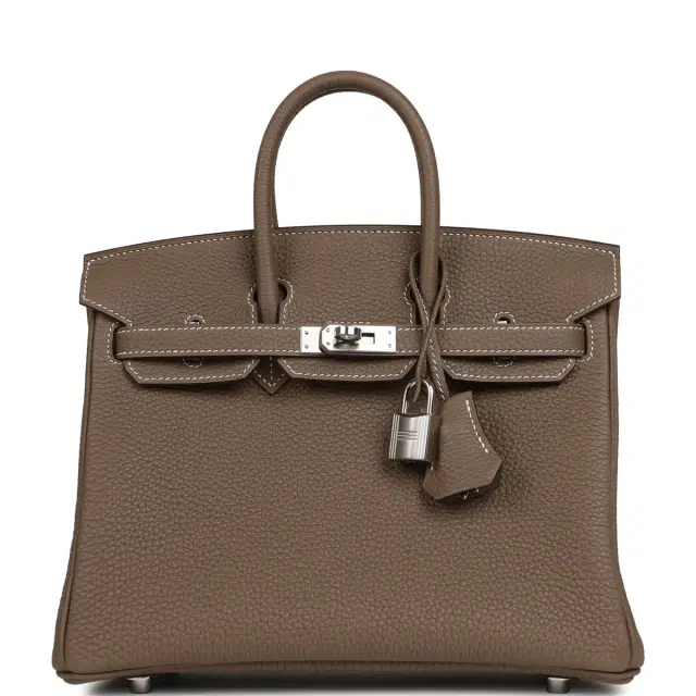 HERMÈS Hermes Birkin 25 Etoupe Togo Palladium Hardware