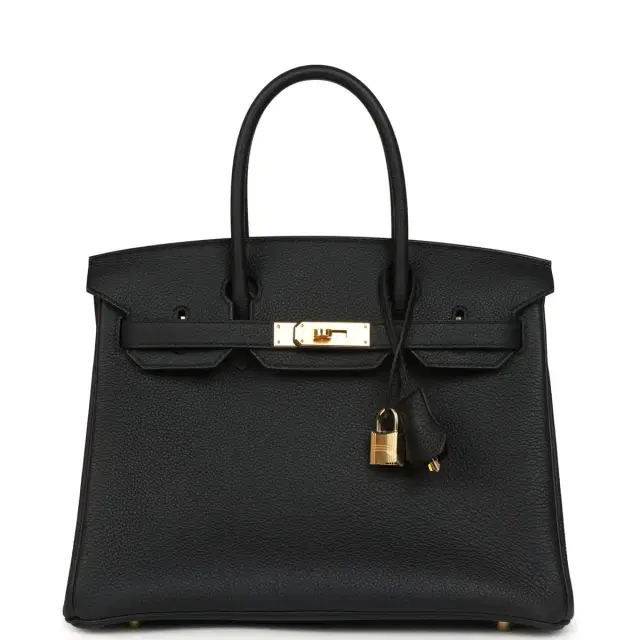 HERMÈS Hermes Birkin 30 Black Togo Gold Hardware