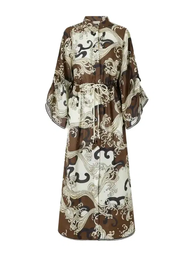 ALÉMAIS Otis Printed Ramie Midi Dress