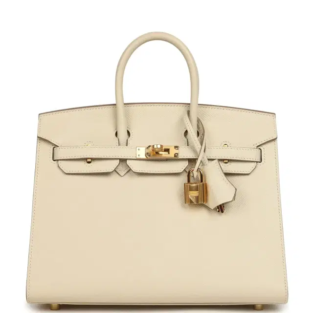 HERMÈS Hermes Birkin Sellier 25 Craie Epsom Gold Hardware