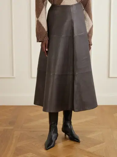Altuzarra Varda Paneled Leather Midi Skirt | Thumbnail 3 Altuzarra Varda Paneled Leather Midi Skirt | Thumbnail 3