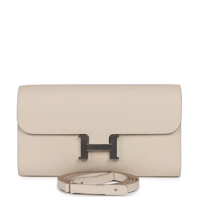 HERMÈS Hermes Constance Wallet To Go Craie Epsom Palladium Hardware
