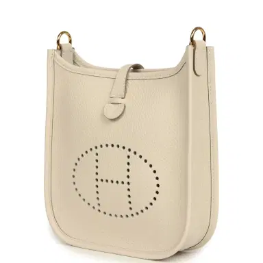 HERMÈS Hermes Evelyne TPM Craie Clemence Gold Hardware | Thumbnail 5 HERMÈS Hermes Evelyne TPM Craie Clemence Gold Hardware | Thumbnail 5
