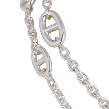 HERMÈS Hermes Farandole Rope Necklace 80cm Sterling Silver Hardware | Thumbnail 2