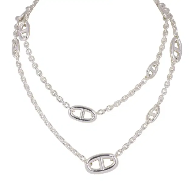 HERMÈS Hermes Farandole Rope Necklace 80cm Sterling Silver Hardware