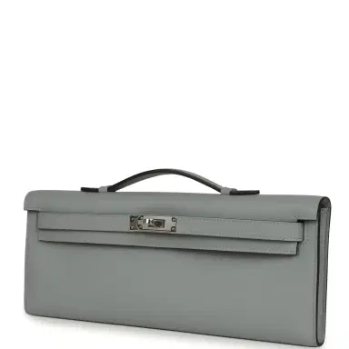 HERMÈS Hermes Kelly Cut Gris Pantin Swift Palladium Hardware | Thumbnail 6