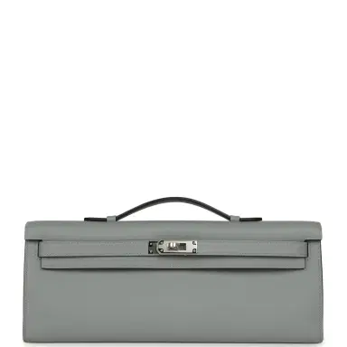 HERMÈS Hermes Kelly Cut Gris Pantin Swift Palladium Hardware | Thumbnail 1