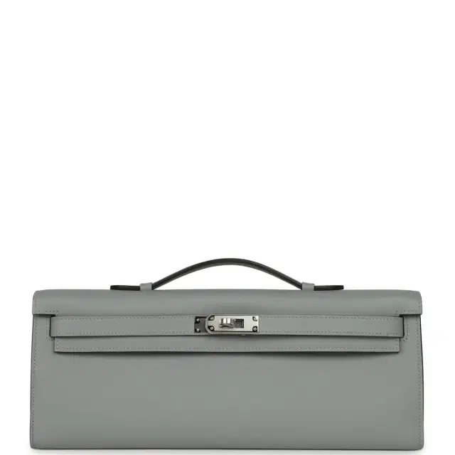 HERMÈS Hermes Kelly Cut Gris Pantin Swift Palladium Hardware