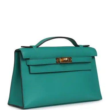 HERMÈS Hermes Kelly Pochette Vert Verone Swift Gold Hardware | Thumbnail 2 HERMÈS Hermes Kelly Pochette Vert Verone Swift Gold Hardware | Thumbnail 2