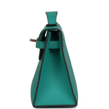 HERMÈS Hermes Kelly Pochette Vert Verone Swift Gold Hardware | Thumbnail 3 HERMÈS Hermes Kelly Pochette Vert Verone Swift Gold Hardware | Thumbnail 3