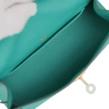 HERMÈS Hermes Kelly Pochette Vert Verone Swift Gold Hardware | Thumbnail 8 HERMÈS Hermes Kelly Pochette Vert Verone Swift Gold Hardware | Thumbnail 8