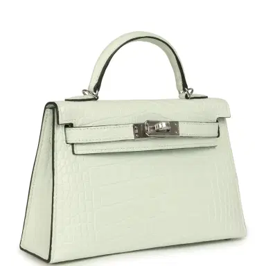 HERMÈS Hermes Kelly Sellier 20 Vert Peppermint Matte Alligator Palladium Hardware | Thumbnail 2 HERMÈS Hermes Kelly Sellier 20 Vert Peppermint Matte Alligator Palladium Hardware | Thumbnail 2