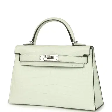 HERMÈS Hermes Kelly Sellier 20 Vert Peppermint Matte Alligator Palladium Hardware | Thumbnail 5 HERMÈS Hermes Kelly Sellier 20 Vert Peppermint Matte Alligator Palladium Hardware | Thumbnail 5