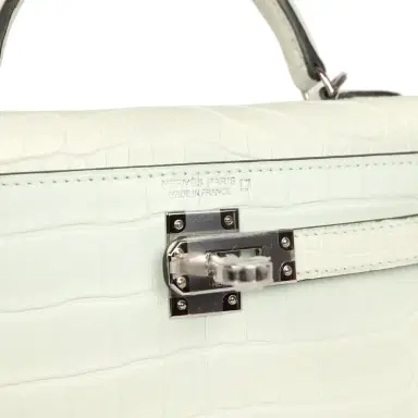 HERMÈS Hermes Kelly Sellier 20 Vert Peppermint Matte Alligator Palladium Hardware | Thumbnail 7 HERMÈS Hermes Kelly Sellier 20 Vert Peppermint Matte Alligator Palladium Hardware | Thumbnail 7