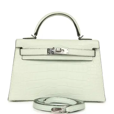 HERMÈS Hermes Kelly Sellier 20 Vert Peppermint Matte Alligator Palladium Hardware | Thumbnail 1 HERMÈS Hermes Kelly Sellier 20 Vert Peppermint Matte Alligator Palladium Hardware | Thumbnail 1