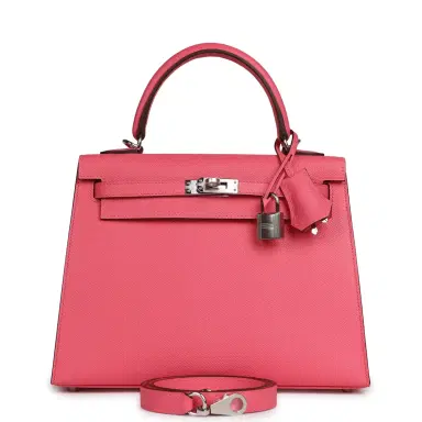 HERMÈS Hermes Kelly Sellier 25 Rose Azalee Epsom Palladium Hardware | Thumbnail 1 HERMÈS Hermes Kelly Sellier 25 Rose Azalee Epsom Palladium Hardware | Thumbnail 1
