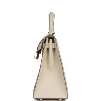 HERMÈS Hermes Kelly Sellier 28 Craie Epsom Palladium Hardware | Thumbnail 3