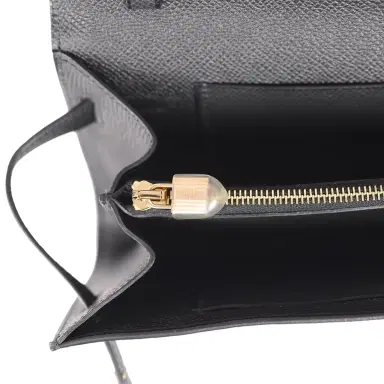 HERMÈS Hermes Kelly Wallet To Go Black Epsom Gold Hardware | Thumbnail 8