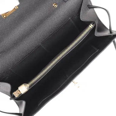 HERMÈS Hermes Kelly Wallet To Go Black Epsom Gold Hardware | Thumbnail 9