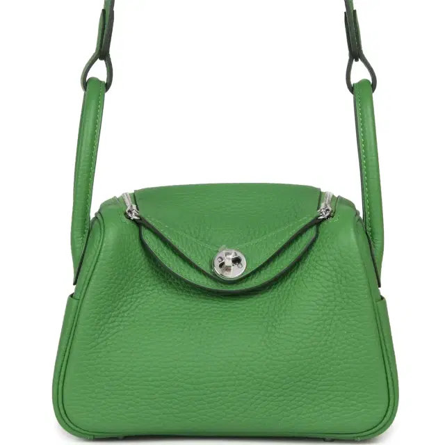 HERMÈS Hermes Mini Lindy II Vert Yucca Clemence Palladium Hardware
