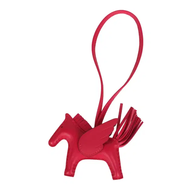 HERMÈS Hermes Pegase Rodeo Bag Charm PM Framboise Milo Lambskin