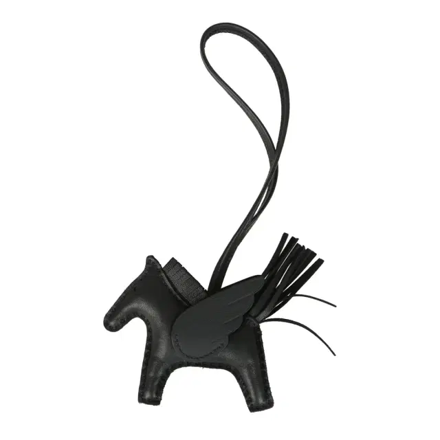 HERMÈS Hermes Pegase Rodeo Bag Charm PM So Black Milo Lambskin