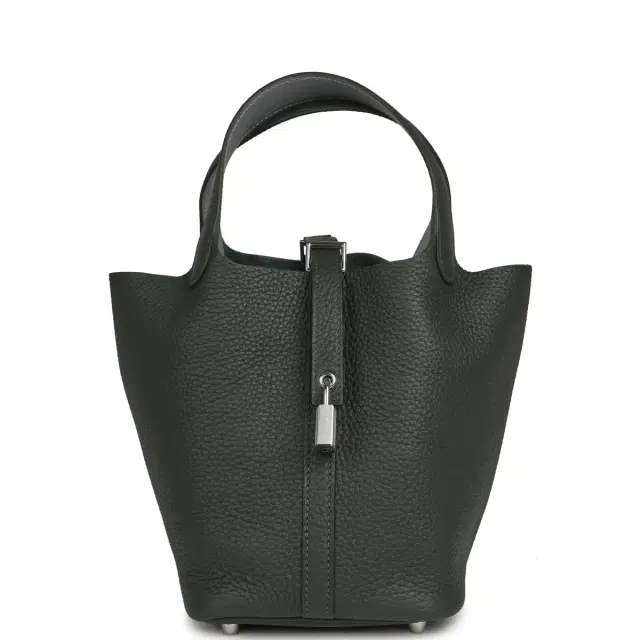 HERMÈS Hermes Picotin Lock 18 Eclat Vert Mangrove Clemence, Gris Pantin Swift Palladium Hardware
