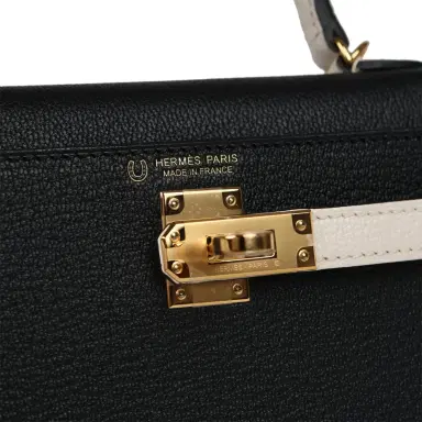 HERMÈS Hermes Special Order (HSS) Kelly Sellier 20 Black, Nata Chevre Mysore Gold Hardware | Thumbnail 7 HERMÈS Hermes Special Order (HSS) Kelly Sellier 20 Black, Nata Chevre Mysore Gold Hardware | Thumbnail 7