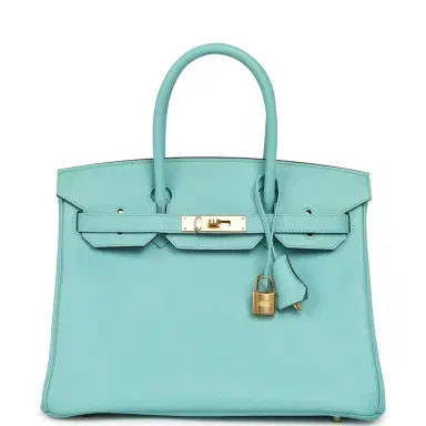 HERMÈS Pre-owned Hermes Birkin 30 Bleu Atoll Epsom Gold Hardware | Thumbnail 1 HERMÈS Pre-owned Hermes Birkin 30 Bleu Atoll Epsom Gold Hardware | Thumbnail 1