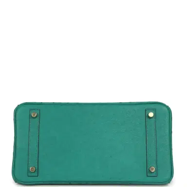HERMÈS Pre-owned Hermes Birkin 30 Vert Verone Ostrich Gold Hardware | Thumbnail 6 HERMÈS Pre-owned Hermes Birkin 30 Vert Verone Ostrich Gold Hardware | Thumbnail 6