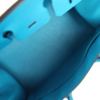 HERMÈS Pre-owned Hermes Birkin Sellier 25 Bleu Frida Epsom Gold Hardware | Thumbnail 8 HERMÈS Pre-owned Hermes Birkin Sellier 25 Bleu Frida Epsom Gold Hardware | Thumbnail 8