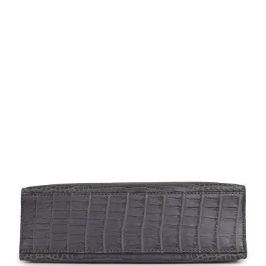HERMÈS Pre-owned Hermes Kelly Pochette Gris Paris Matte Alligator Gold Hardware | Thumbnail 6