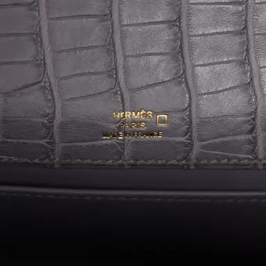 HERMÈS Pre-owned Hermes Kelly Pochette Gris Paris Matte Alligator Gold Hardware | Thumbnail 7