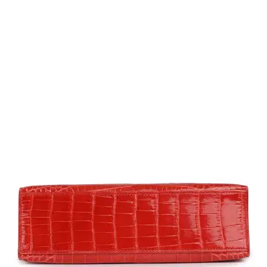 HERMÈS Pre-owned Hermes Kelly Pochette Rouge De Coeur Shiny Alligator Gold Hardware | Thumbnail 6 HERMÈS Pre-owned Hermes Kelly Pochette Rouge De Coeur Shiny Alligator Gold Hardware | Thumbnail 6