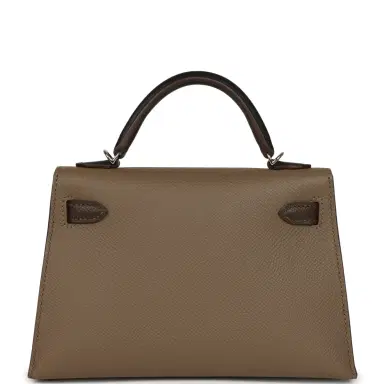 HERMÈS Pre-owned Hermes Kelly Sellier 20 Tri-color Etoupe, Ecorce, Black Epsom Palladium Hardware | Thumbnail 4