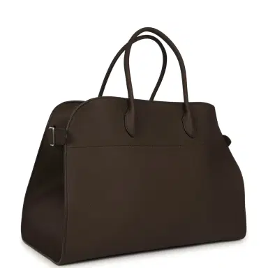 The Row The Row Soft Margaux 17 Bag Deep Brown Calfskin Silver Hardware | Thumbnail 2 The Row The Row Soft Margaux 17 Bag Deep Brown Calfskin Silver Hardware | Thumbnail 2