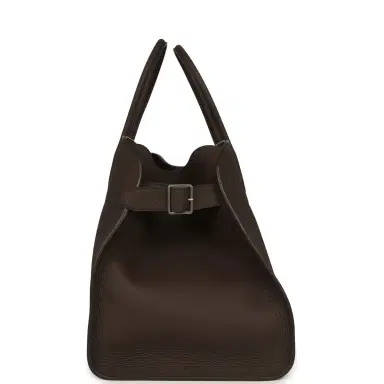The Row The Row Soft Margaux 17 Bag Deep Brown Calfskin Silver Hardware | Thumbnail 3 The Row The Row Soft Margaux 17 Bag Deep Brown Calfskin Silver Hardware | Thumbnail 3