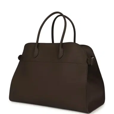 The Row The Row Soft Margaux 17 Bag Deep Brown Calfskin Silver Hardware | Thumbnail 5 The Row The Row Soft Margaux 17 Bag Deep Brown Calfskin Silver Hardware | Thumbnail 5